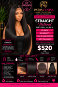 20” Natural Black Human Wig