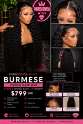 Parisvenis6 Burmese Human Wig 13x6 Frontal 250 Density Natural Black