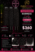 Parisvenis6 Natural Black Vigin Burmese Bundles 16'' (3)