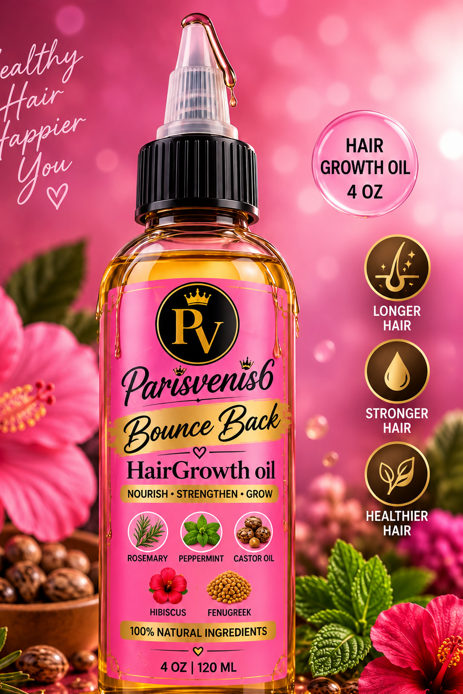 ParisVenis6 Bounce Back Hair Growth Oil /4 oz