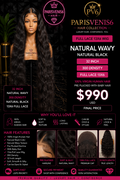 Parisvenis6 Natural Wavy Human Wig 13x6 Frontal 300 Density