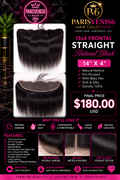 Parisvenis6 Straight Virgin Hair Frontal 13x4 Natural Black 14''
